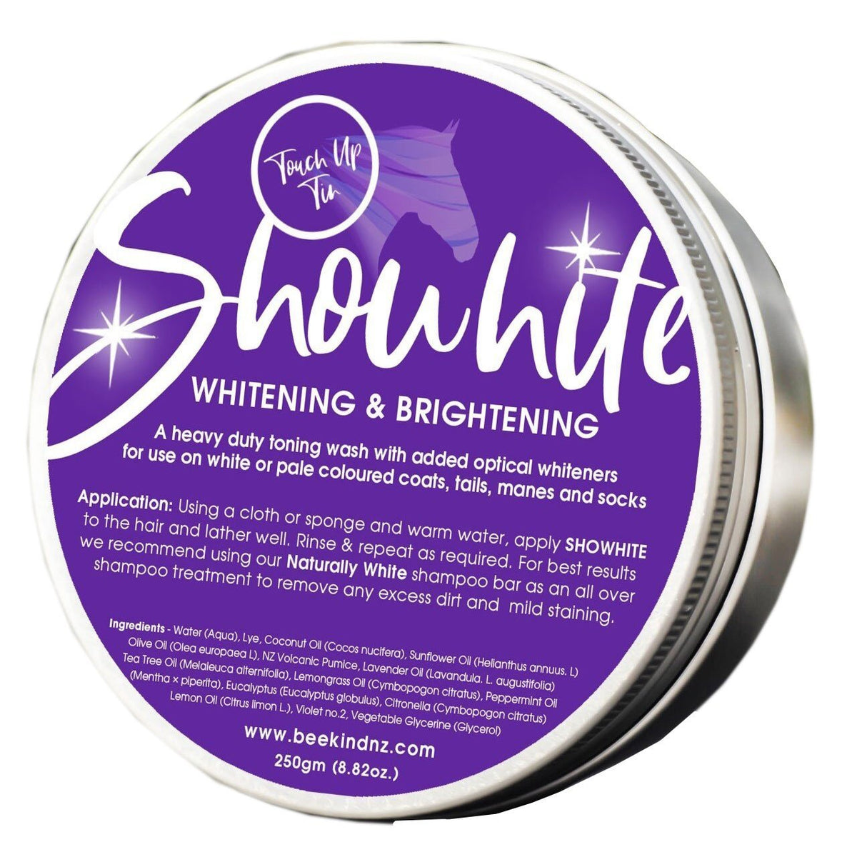 Showwhite Shampoo Toner for horses- 'Touch up Tin' - Saddlery Direct